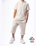 Ensemble Khalid Enfant – Haut Col Mao & Pantacourt en Simili Lin