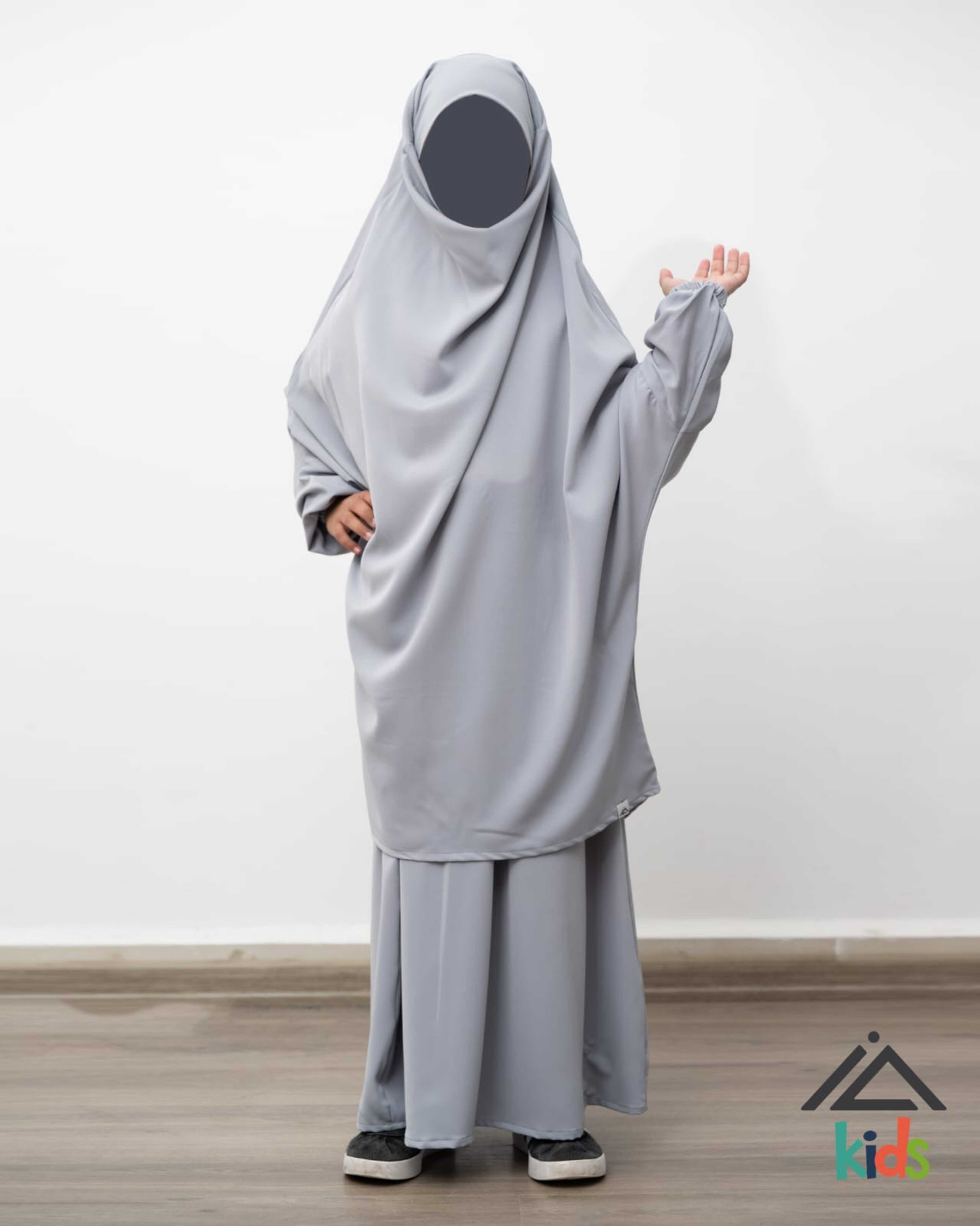 Jilbab 2 pièces fille Nora - Gris