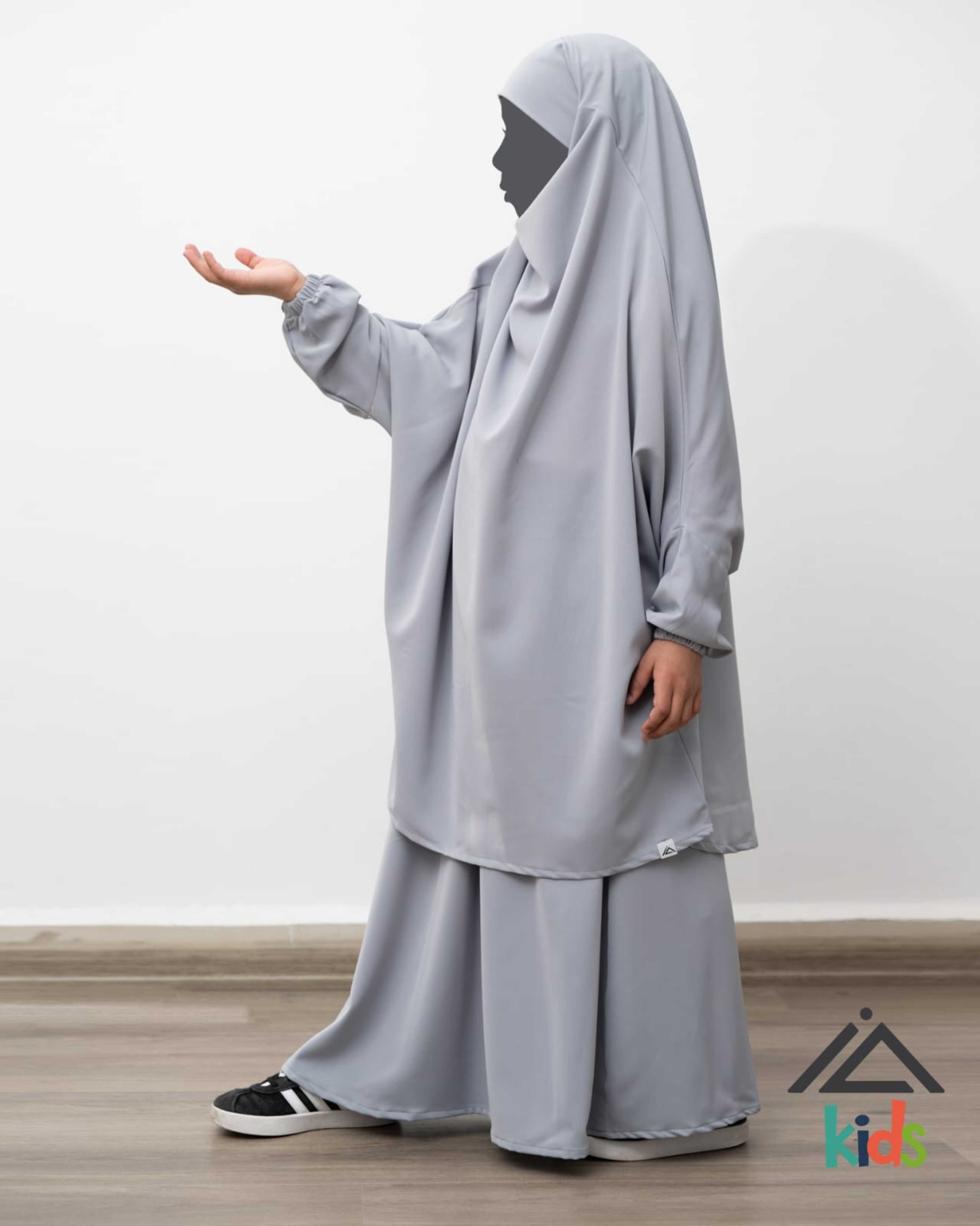 Jilbab 2 pièces fille Nora - Gris