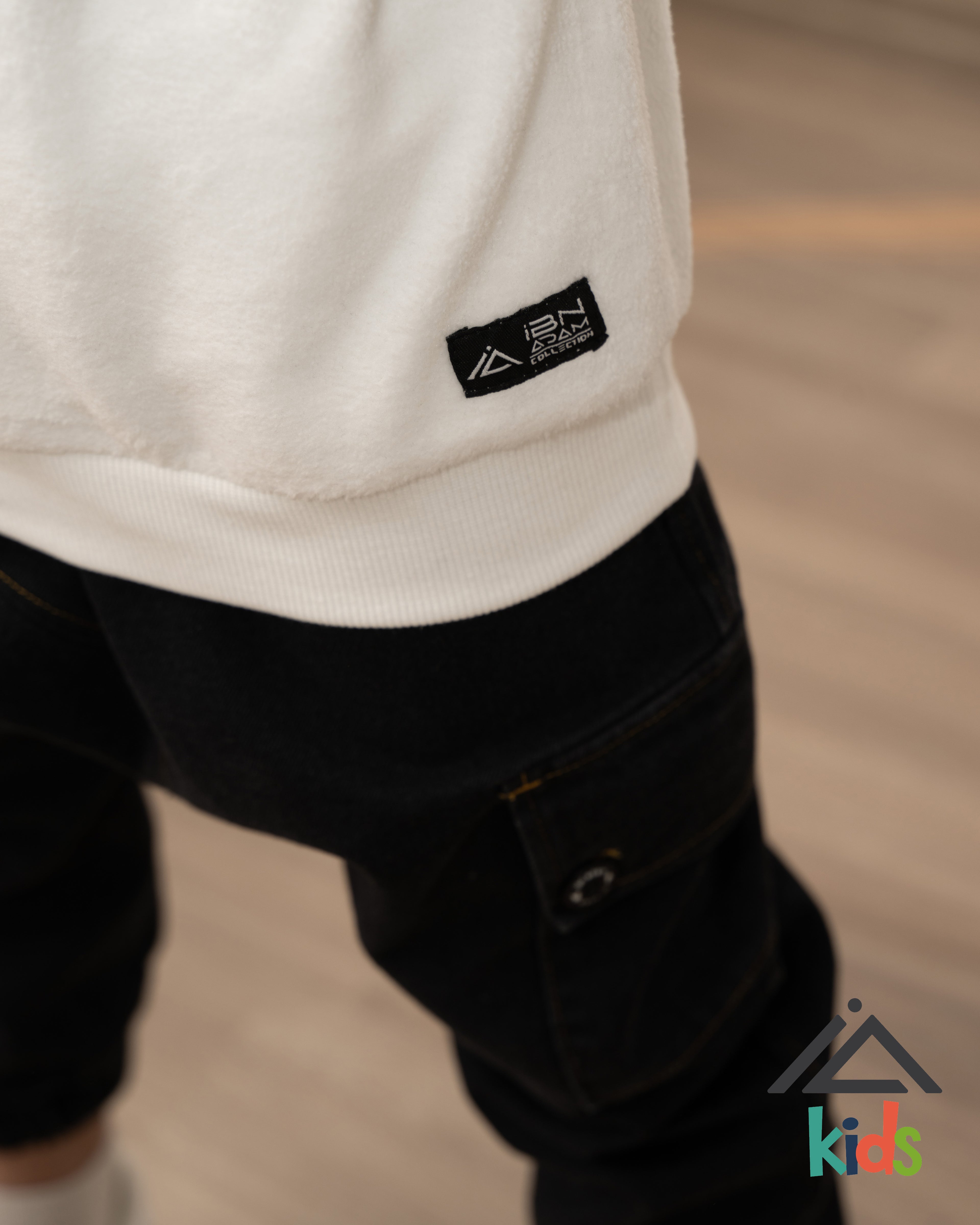 Pull polaire demi-zip à col haut - Blanc