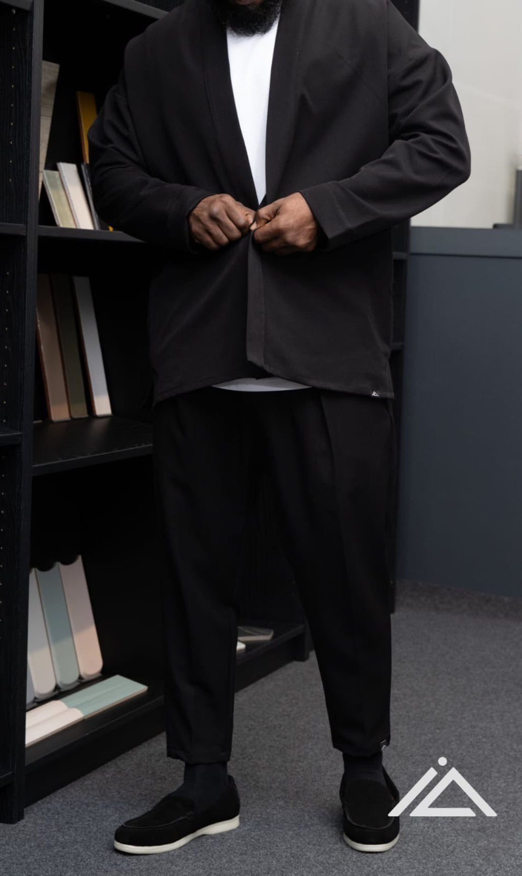 Ensemble Sarouel Pince & Veste Kimono - Noir