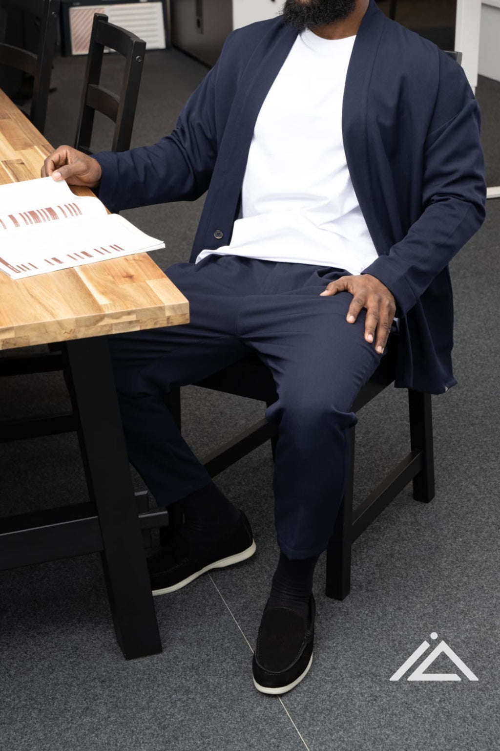 Ensemble Sarouel Pince & Veste Kimono - Blue Navy